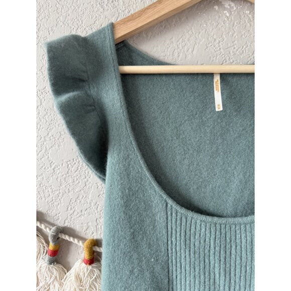 Free People Lambs wool and Angora Flutter Sleeve Babydoll Top - Picture 6 of 8